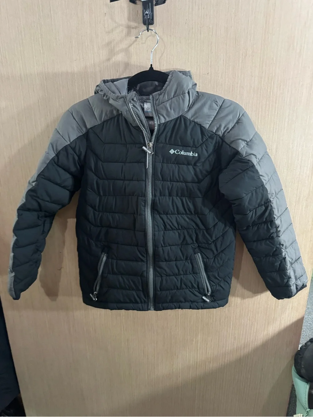 Kids Columbia Omni Heat Black & Gray Puffer Jacket Size Medium